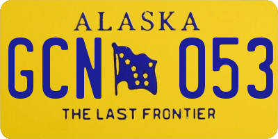 AK license plate GCN053