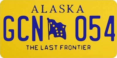 AK license plate GCN054