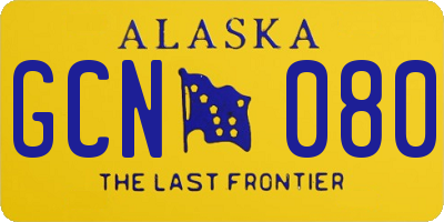 AK license plate GCN080