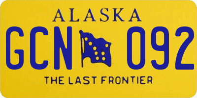 AK license plate GCN092