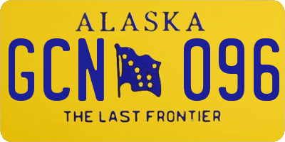 AK license plate GCN096