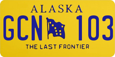 AK license plate GCN103