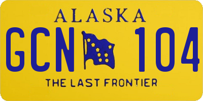 AK license plate GCN104