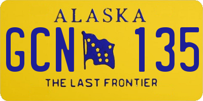 AK license plate GCN135
