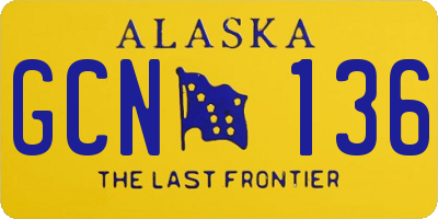 AK license plate GCN136