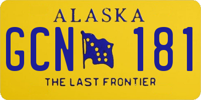 AK license plate GCN181