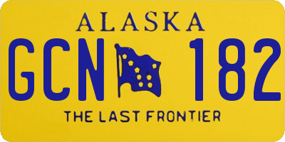 AK license plate GCN182