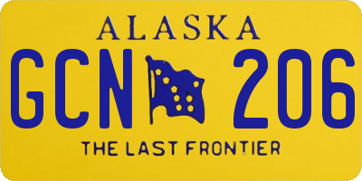 AK license plate GCN206