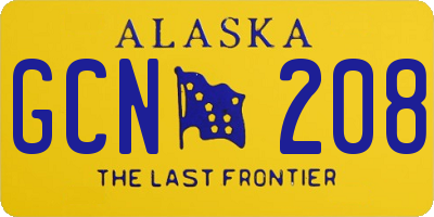 AK license plate GCN208