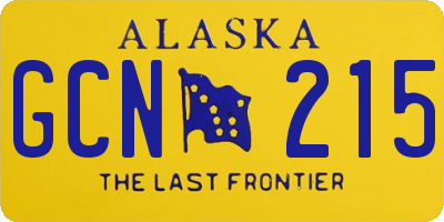 AK license plate GCN215