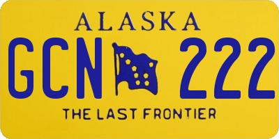 AK license plate GCN222
