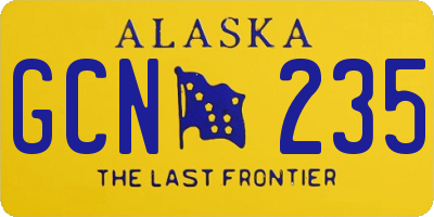 AK license plate GCN235