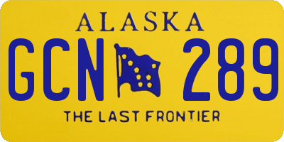 AK license plate GCN289