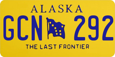 AK license plate GCN292