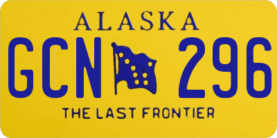 AK license plate GCN296