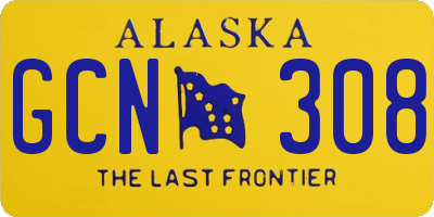 AK license plate GCN308