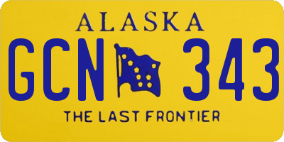 AK license plate GCN343