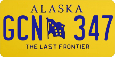 AK license plate GCN347