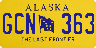 AK license plate GCN363