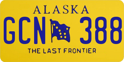 AK license plate GCN388