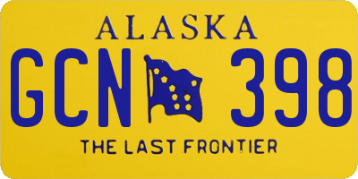 AK license plate GCN398