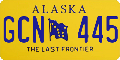 AK license plate GCN445