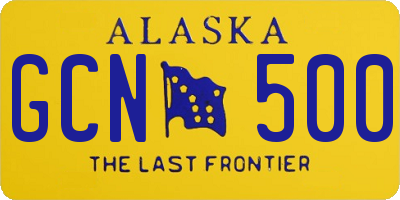 AK license plate GCN500