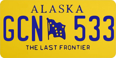 AK license plate GCN533
