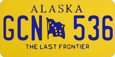 AK license plate GCN536