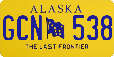 AK license plate GCN538