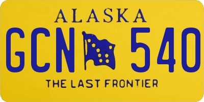 AK license plate GCN540