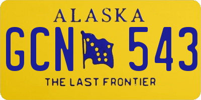 AK license plate GCN543