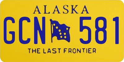 AK license plate GCN581