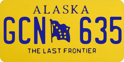 AK license plate GCN635