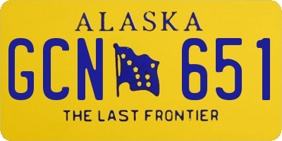 AK license plate GCN651