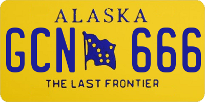 AK license plate GCN666