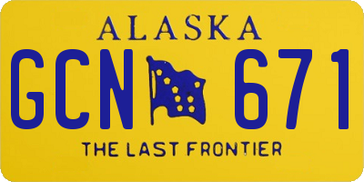 AK license plate GCN671