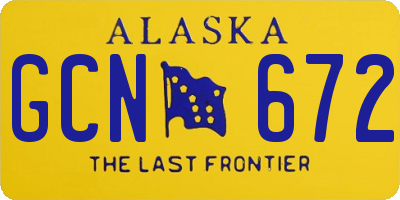 AK license plate GCN672