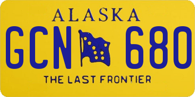 AK license plate GCN680