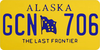 AK license plate GCN706
