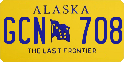 AK license plate GCN708