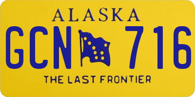 AK license plate GCN716