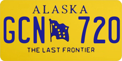 AK license plate GCN720