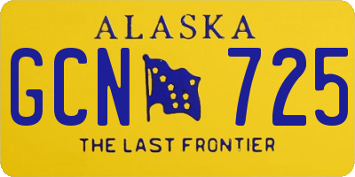 AK license plate GCN725
