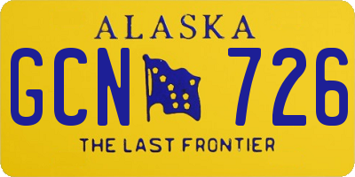 AK license plate GCN726