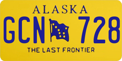 AK license plate GCN728