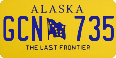AK license plate GCN735
