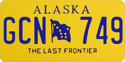 AK license plate GCN749