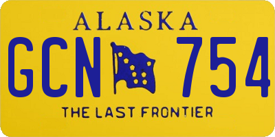 AK license plate GCN754