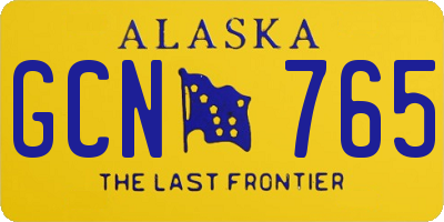 AK license plate GCN765
